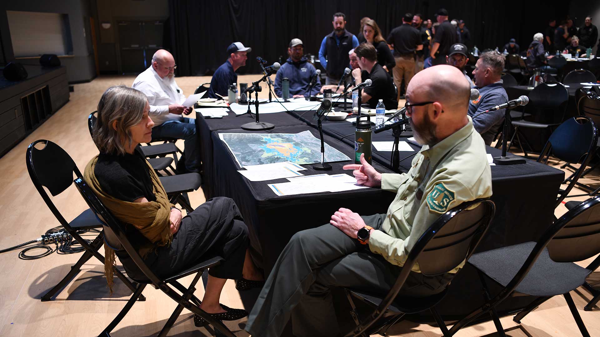 Local officials talking during an exercise.