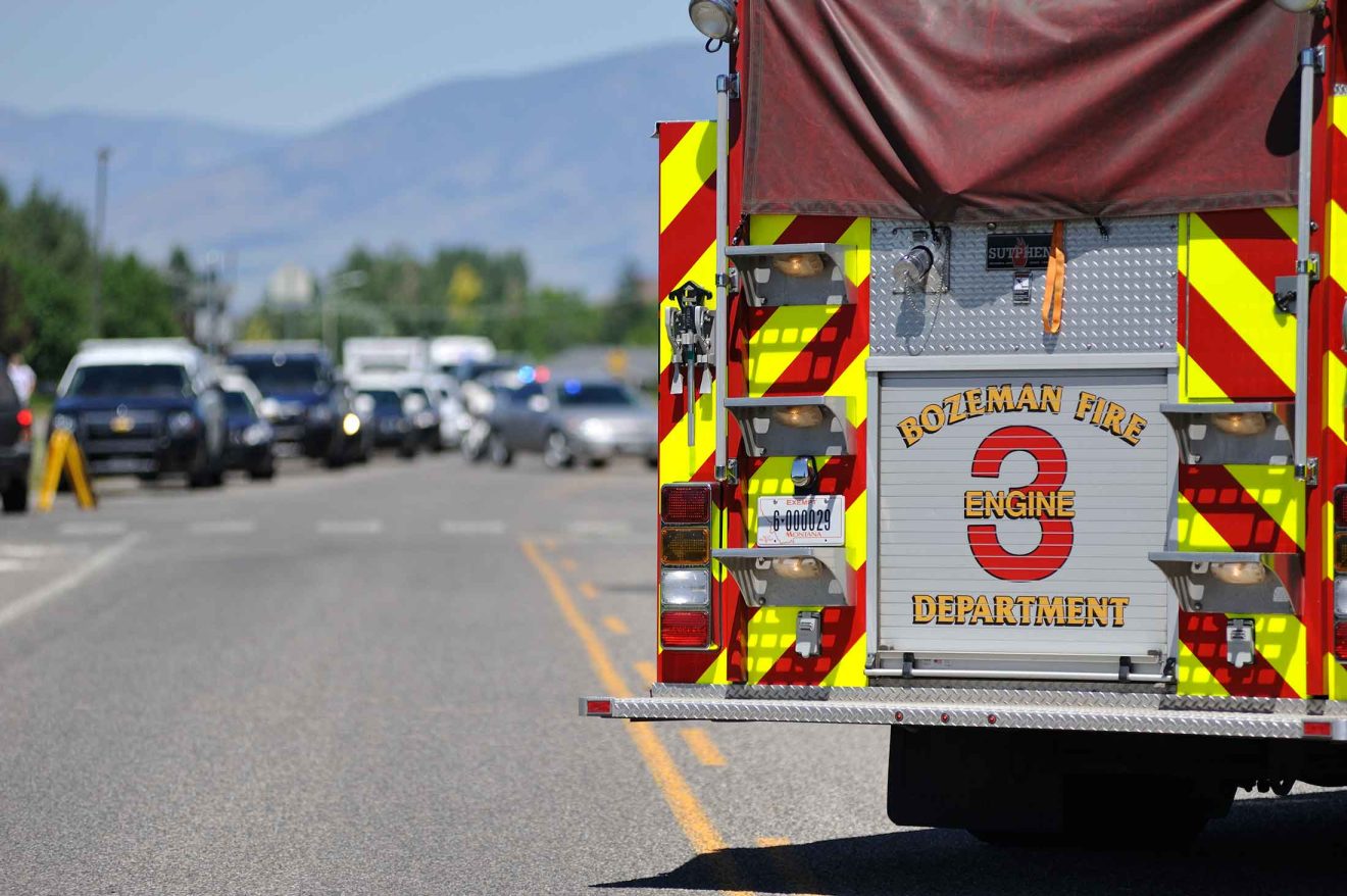 Computer generated sketch of a Bozeman fire truck