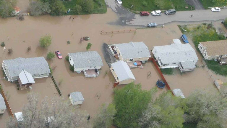Image of a flooded trailer park
