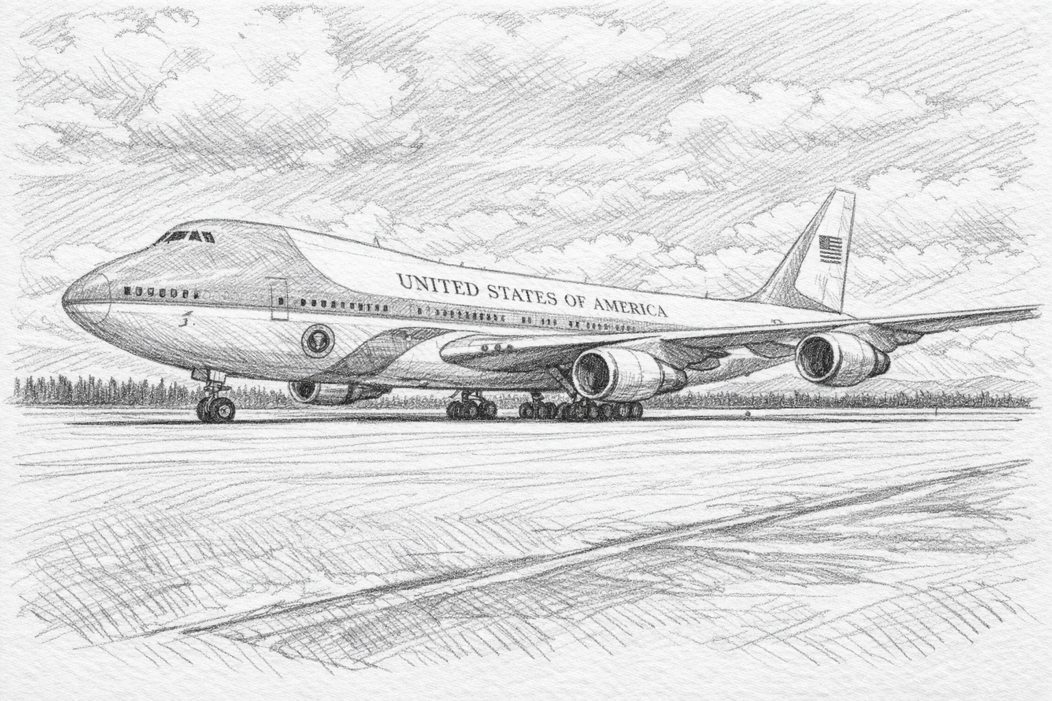 Computer Generated sketch of Air Force 1