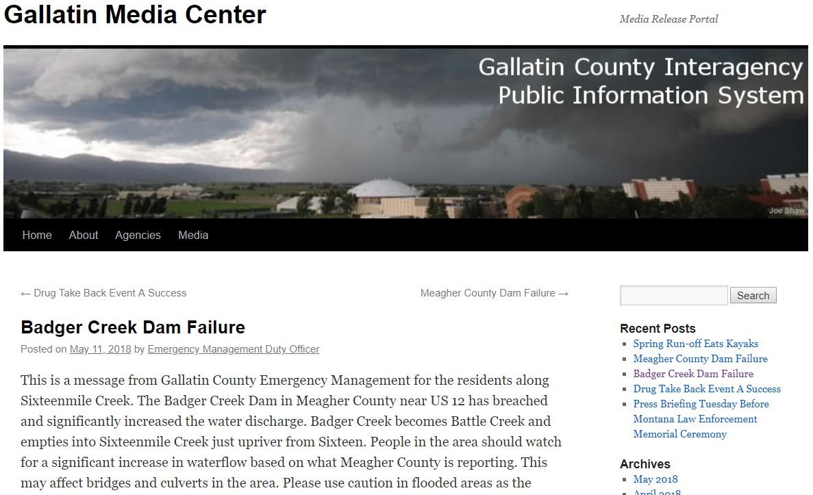 Screen shot of Gallatin Media Center