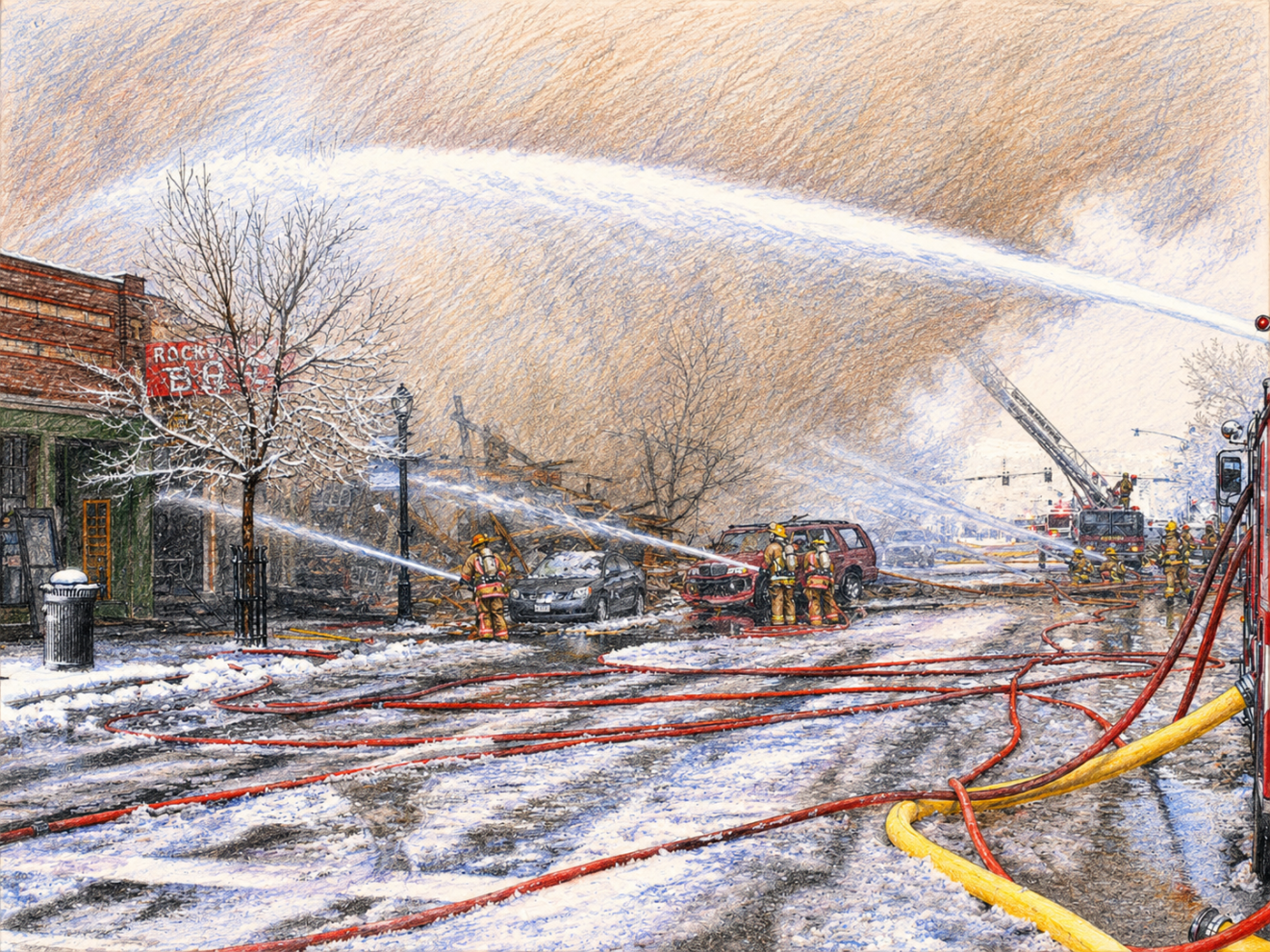 Computer generated sketch of the Bozeman Explosion