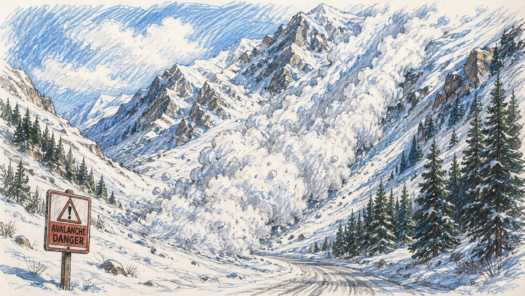Computer generated avalanche sketch