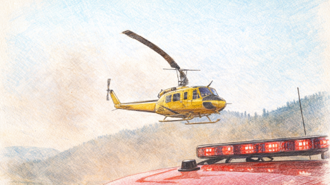Computer generated firefighting helicopter