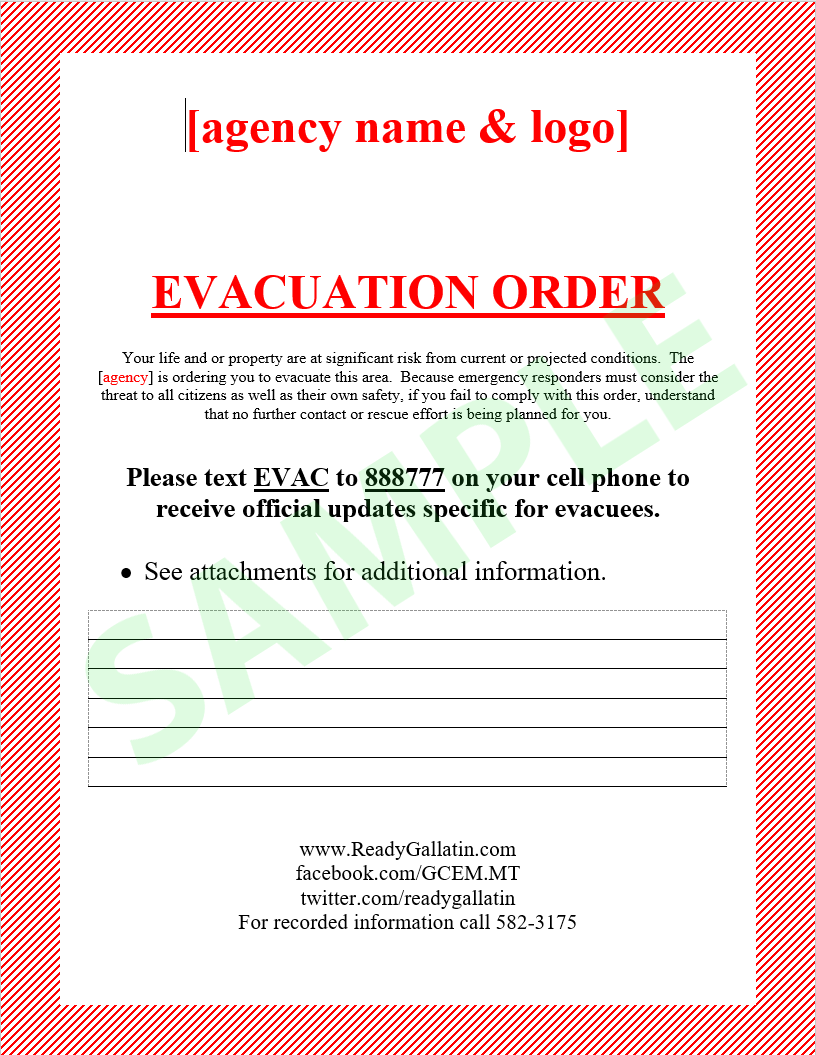 image of evacuation order form