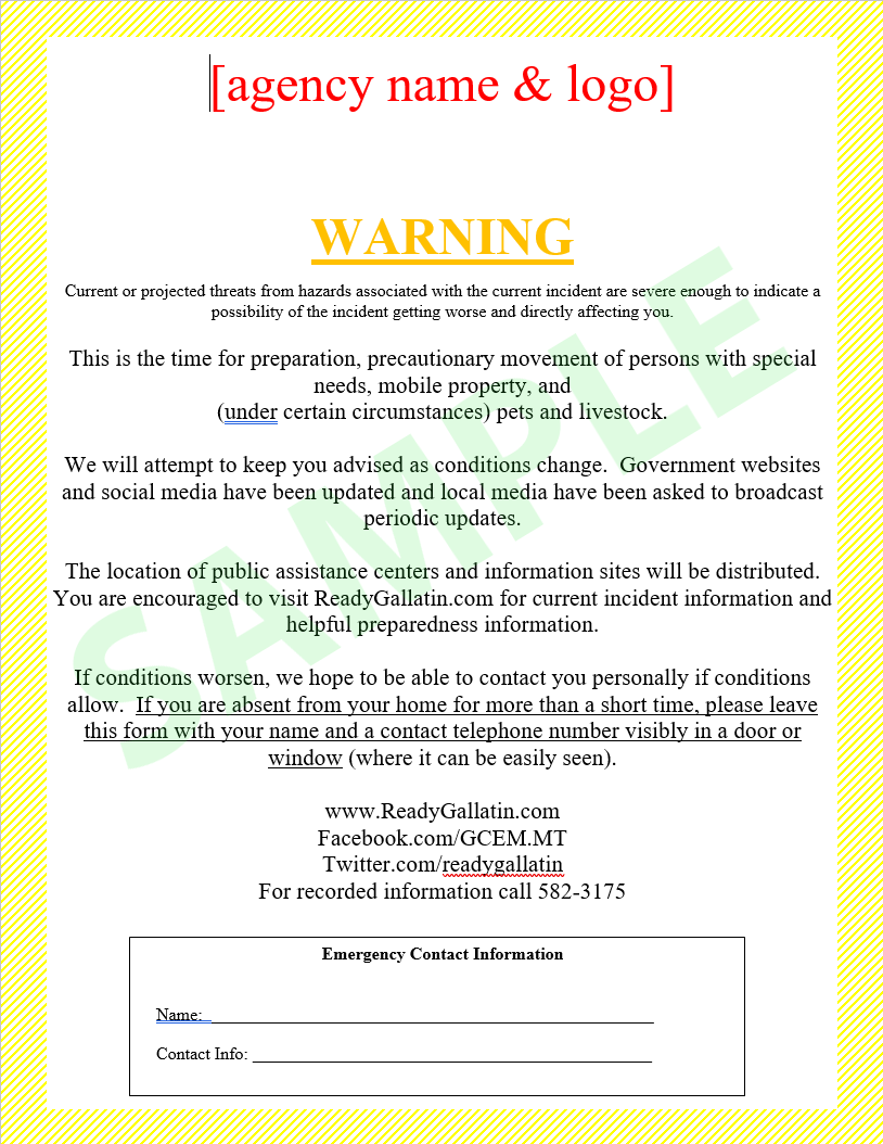 sample image of warning template