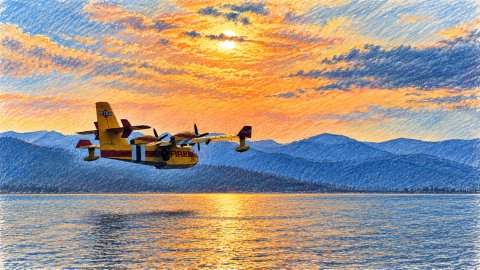 Computer generated sketch of a Bridger scooper on the West Fork Fire. USFS Image via NIFC.