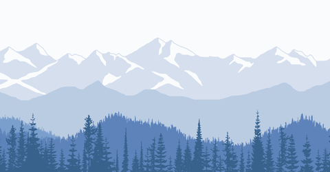 Silhouette of a mountain range